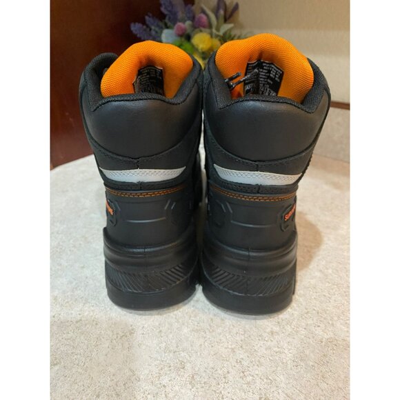 Herman Survivors Mens Waterproof Work Boots Size 7.5 Black Leather Slip-Resistan